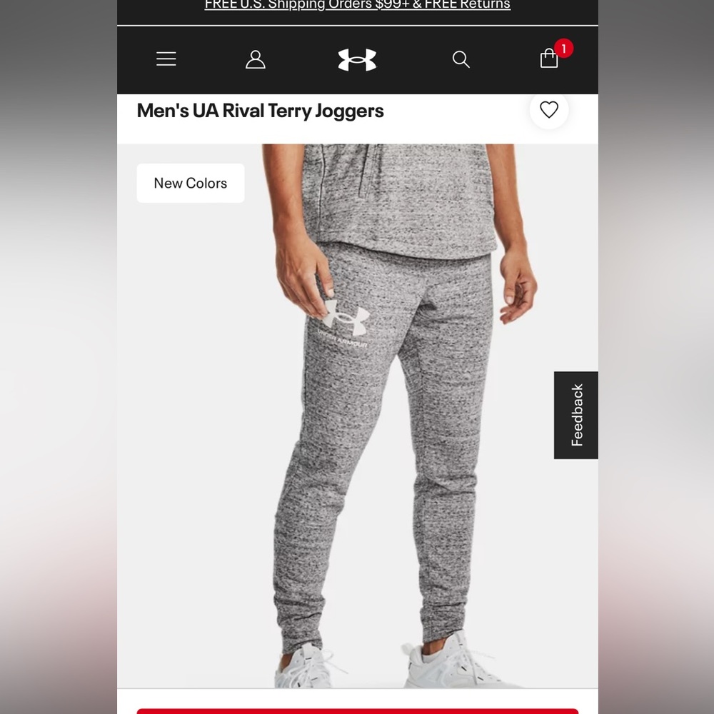 Under Armour Mens’s Rival Terry Joggers